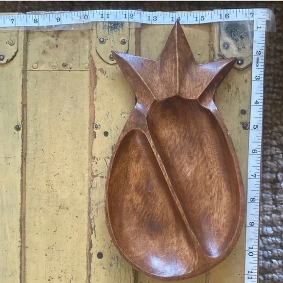 70s VINTAGE BOHO WOOD DISH TRAY MONKEY POD WOOD DISH HAWAII HOME DECOR ACCENT - Picture 2 of 7